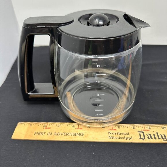 Cuisinart 12 Cup Replacement Glass Coffee Carafe With Black Handle Lid Genuine - Picture 8 of 9